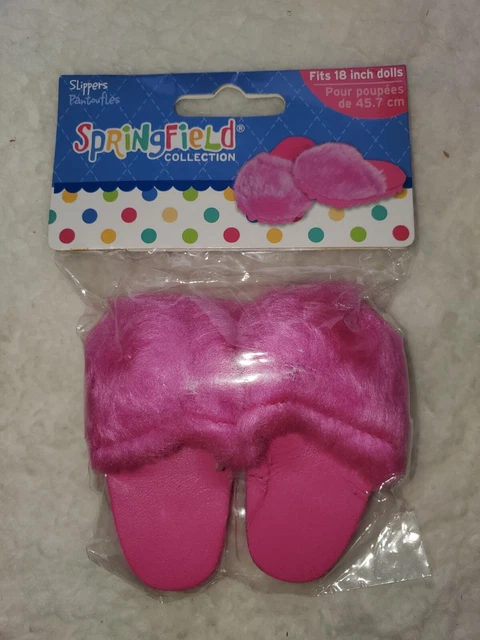 Doll Slippers Pink Fuzzy 2007 Springfield Collection Fits 18" Dolls