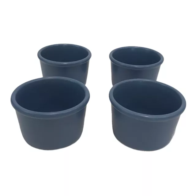 Chantal Handcrafted Blue Ramekin Cups 3 1/2" x 2 1/8" 1 Cup Each  Set of 4