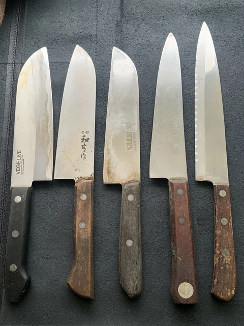 KIYA Japanese Chef's Hocho Kitchen Knife Set 5 santoku Gyuto from Japan