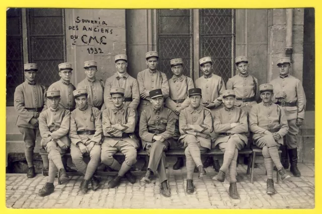cpa CARTE PHOTO 27e Régiment Anciens du CMC en 1932 Militaires Soldats Uniformes