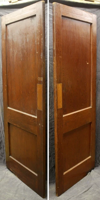 31.5"x79" Antique Vintage Old Interior SOLID Wood Wooden Swinging Door 2 Panels 3