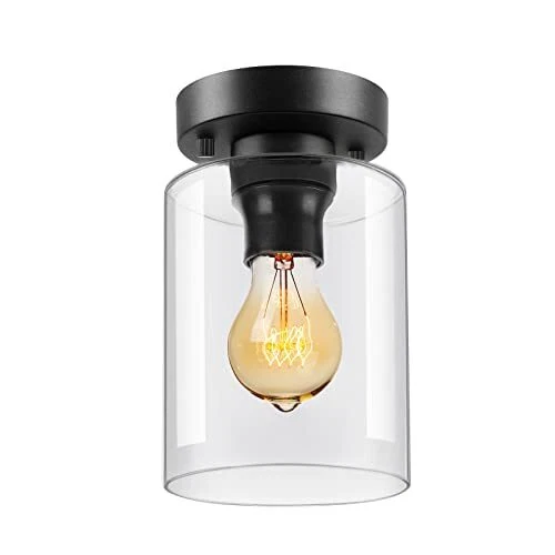 Semi Flush Mount Ceiling Light, Industrial Hanging Ceiling Pendant Lamp With