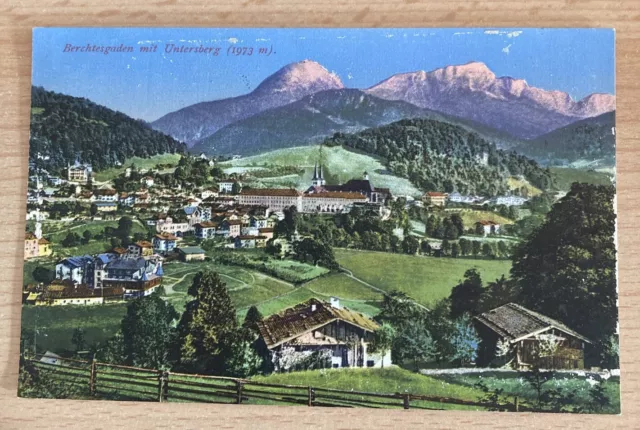 Ansichtskarte (Photochromiekarte) Berchtesgaden mit Untersberg (Bayern)