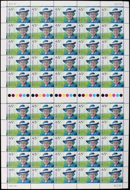 AUSTRALIA 1998 QEII Birthday 45c sheet of 50. MNH **. SG 1757 cat £35