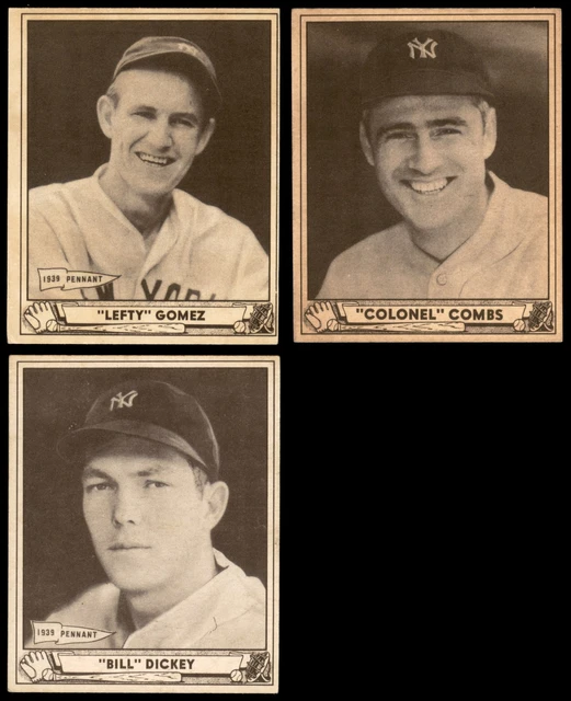 1940 Play Ball New York Yankees Team Set 1939 World Series Champs! 5 - EX 1940 Play Ball New York Yankees Team Set 1939 World Series Champs! 5 - EX
