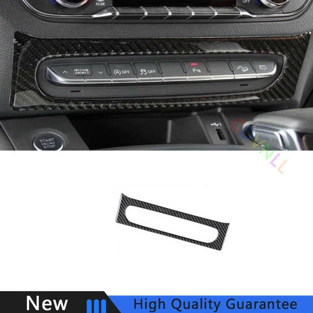 For Audi Q5 2018-2021 Real Carbon Fiber Car Console Button Control Frame Trim 1*