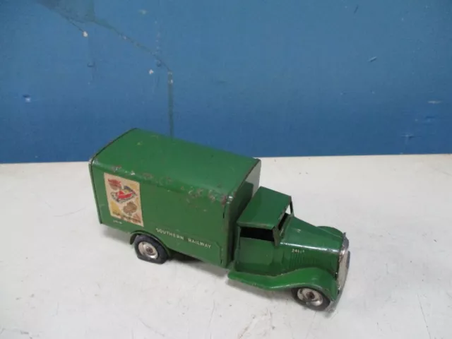 Vintage Tri-Ang Minic Transport Express Service Tin Wind-Up Truck No Key