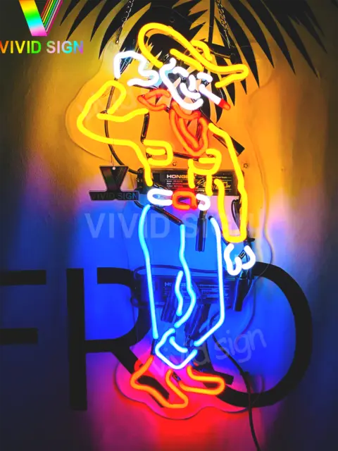 US STOCK 20" Las Vegas Cowboy Acrylic Neon Sign Bar Decor