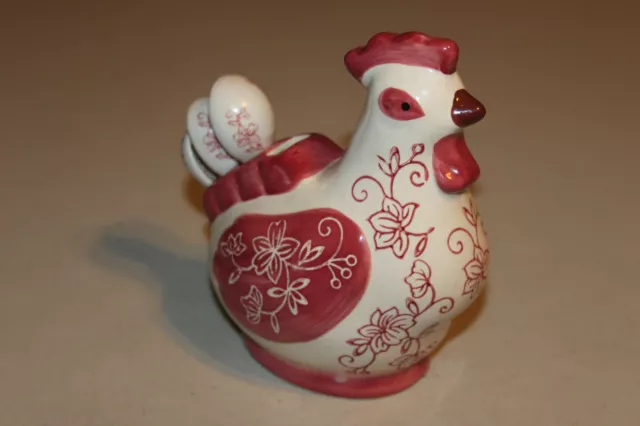Temp-Tations, Kitchen, Temptation Blue And White Polka Dot Rooster  Measuring Spoon Set