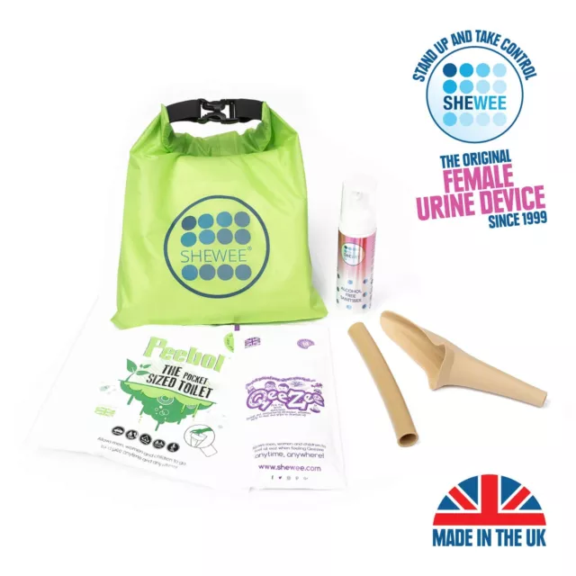 SHEWEE Flexi Travel Pack She Can Wee Pee Funnel Urine and Sick Bags Bundle UK