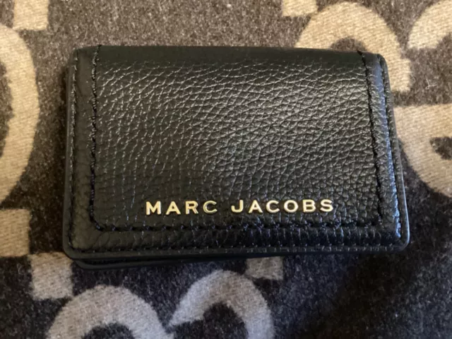 New Marc Jacobs  Mini Credit Card 100%Leather Black Wallet