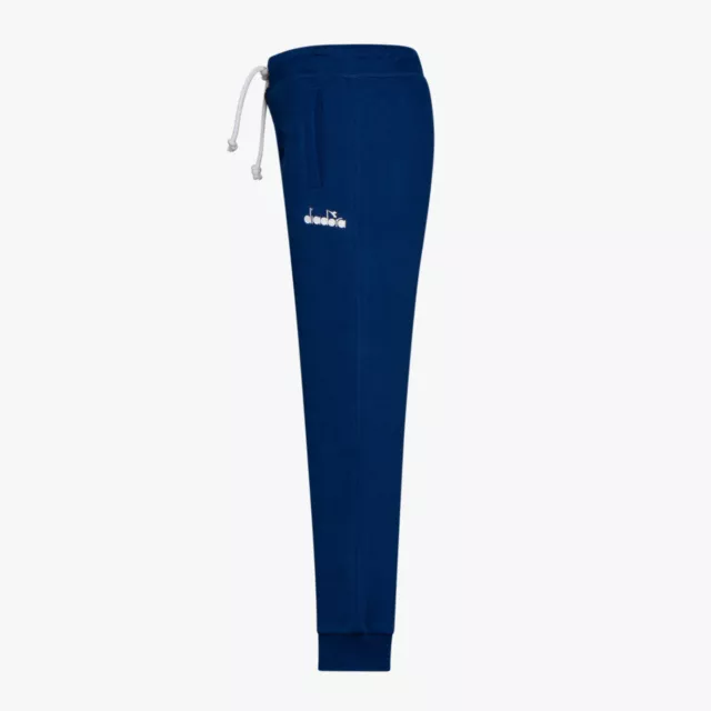 Pantaloni Tuta Diadora Pants Cotone Cuff Brushed 102.173598 01 6004 Blu Bambino 2