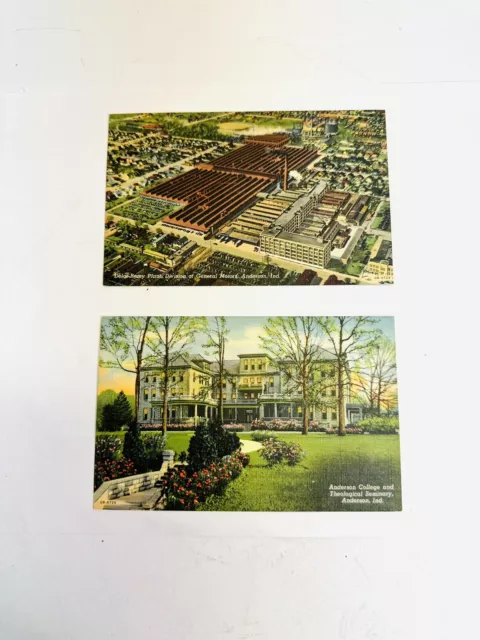 Delco Remy Plant & Anderson COLLEGE & Theological Seminary INDIANA VTG POSTCARD