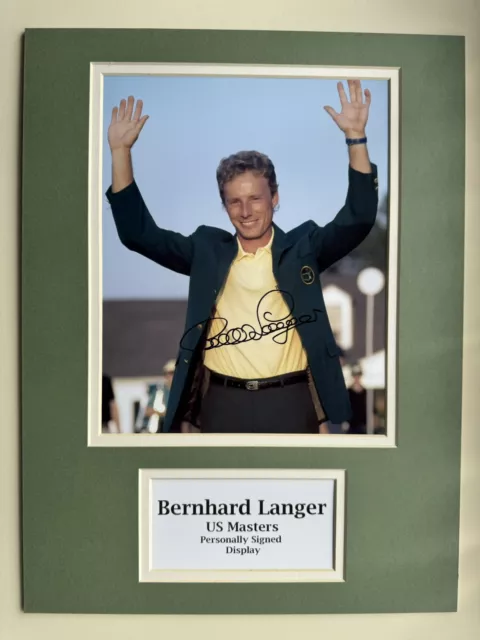 Golf Bernhard Langer Signed 16" X 12" Double Mounted Display