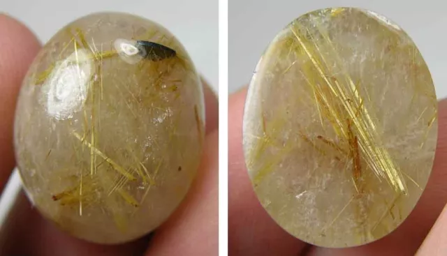 Cabochon en cristal de quartz doré rutilé brésilien 23,30 ct ou 4,65 g