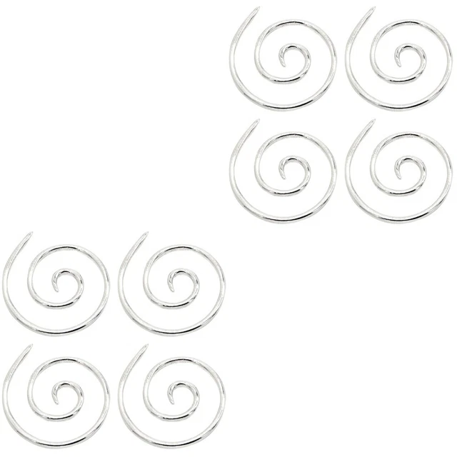 8 PCs Cable Espiral Creativo Agujas Agujas Tejer (Plata)