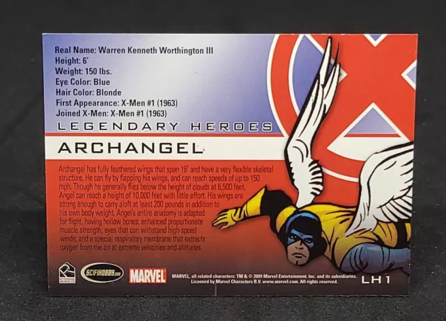 ARCHANGEL 2009 Rittenhouse X-Men Archives Marvel Legendary Heroes #LH1 C2 2