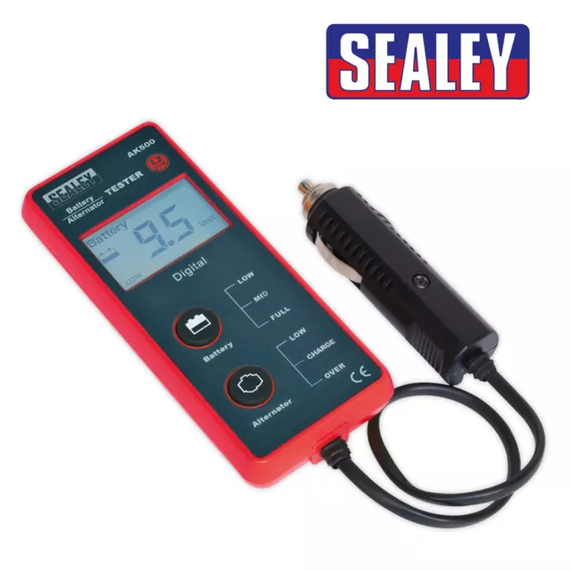 Testeur de batterie et d'alternateur de fourgon de voiture Sealey AK500 12 V 12 VOLTS - écran LCD