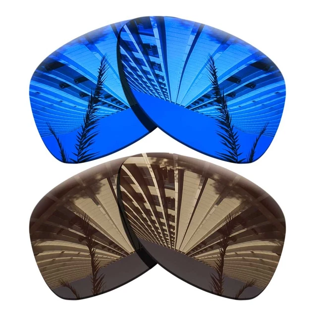 2 Pairs Polarized Replacement Lenses For-Oakley Dispatch 2-Purple Blue+Brown
