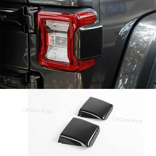 1Set Rear Tail Light Carbon Fiber Lamp Guard For Jeep Wrangler JL 2018-2022