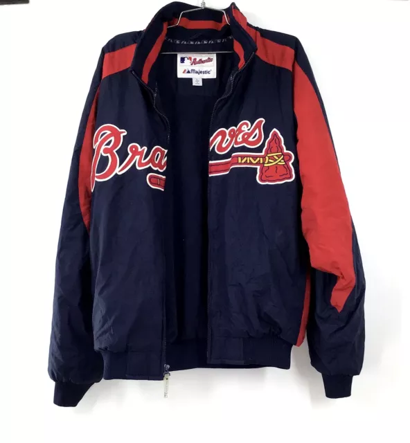 MAJESTIC MEN'S MLB Atlanta Braves Bomber Jacket - Size Large $17.50 ...