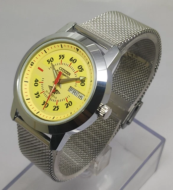 OROLOGIO DA POLSO da uomo Seiko automatico con quadrante nero giorno e