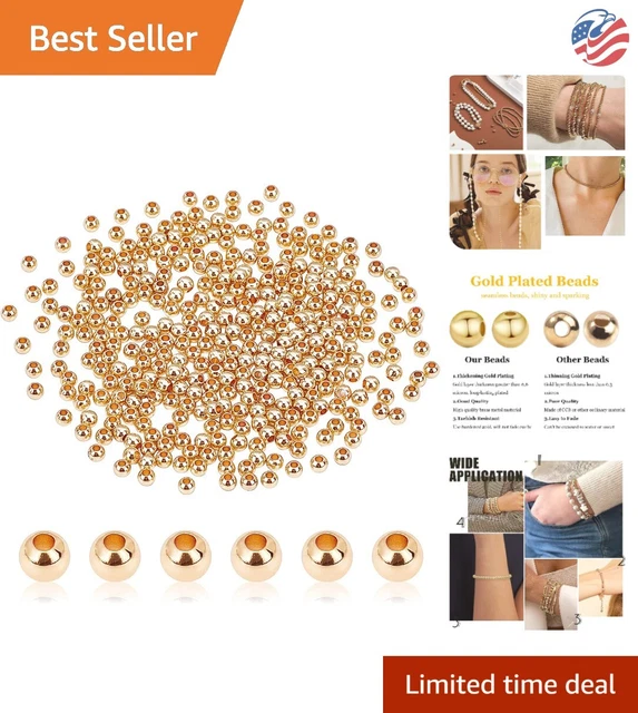 Premium High-Quality 14K Gold Spacer Beads - 300pcs, 3mm for Layered Necklace