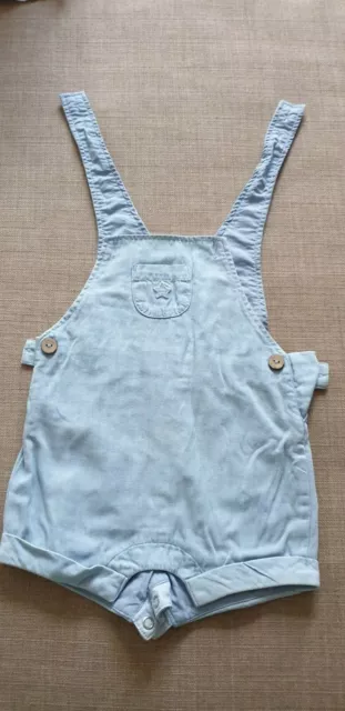 The little white company baby shorts/overalls blue 0-3m
