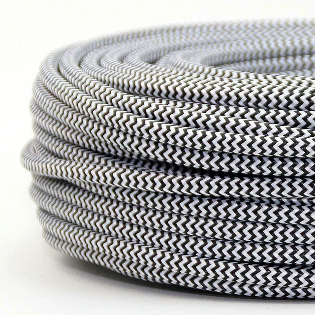 Câble d'éclairage flexible en tissu tressé multicolore - Vintage - Lake