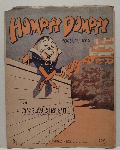 Humpty Dumpty Novelty Rag Sheet Music 1914 Cover Artwork By Andre DeTakacs