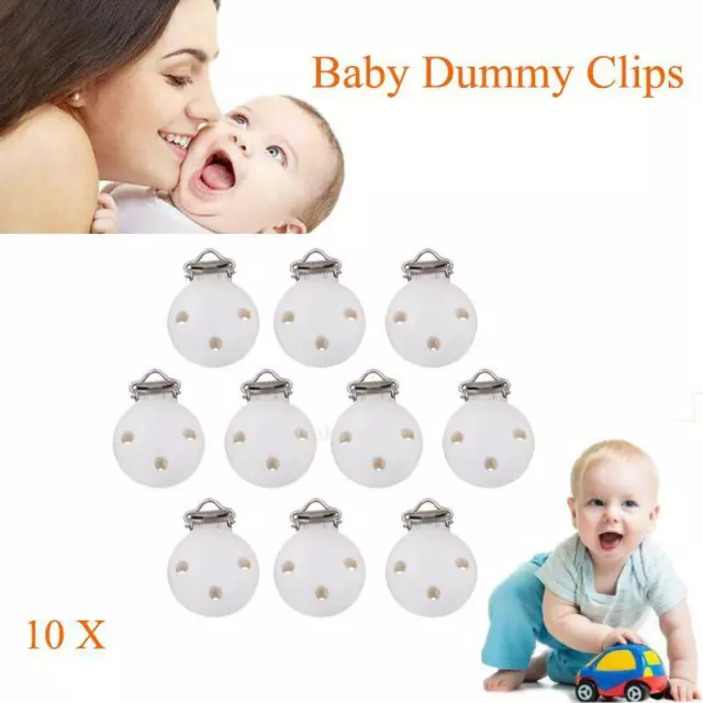 10Pcs Personalised Baby Dummy Soother Toddler Wooden Strap Round Shower DIY