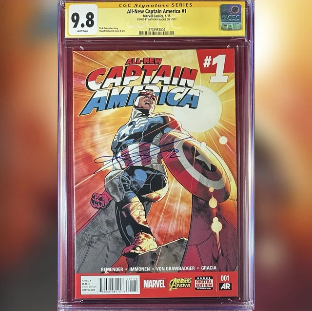 All New Captain America #1 1St Print Cgc 9.8 Ss Signed By Anthony Mackie