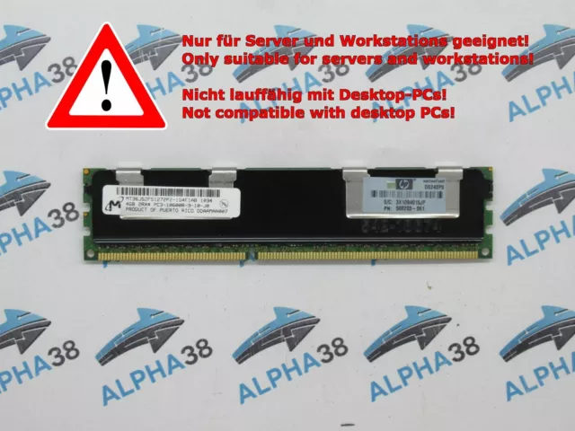 Micron 4 GB Rdimm ECC Reg DDR3-1333 HP Proliant BL2x220c G7 Server RAM