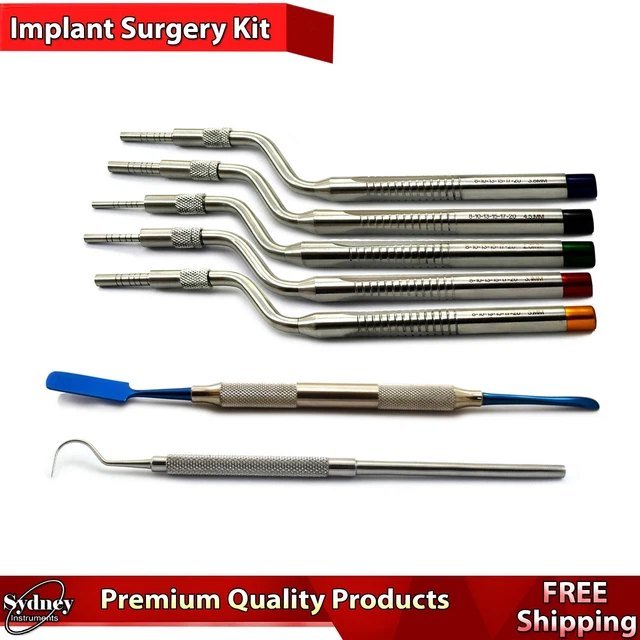 SINUS LIFT BONE Spreader Offset Osteotomes Concave Implant Prichard ...