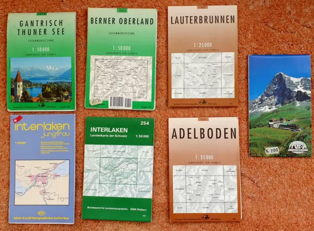 Map collection - 7 x various Switzerland