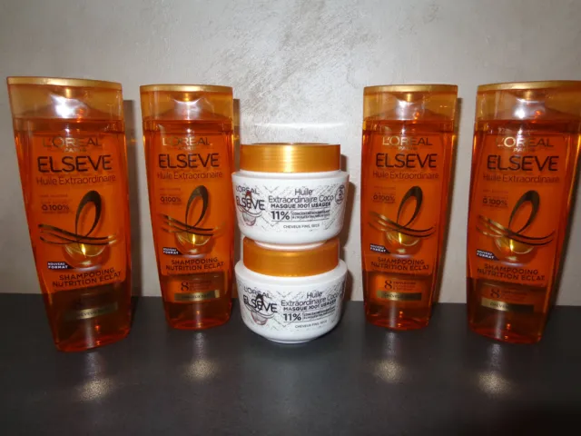 L'OREAL ELSEVE Huile Extraordinaire 4 shampooings  290 ml nutrition + 2 masques