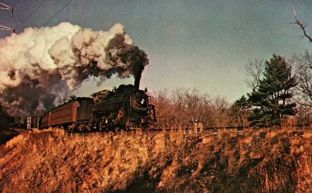 Clinton,MA Boston & Maine 1495 Locomotive Steam Power Massachusetts Vintage