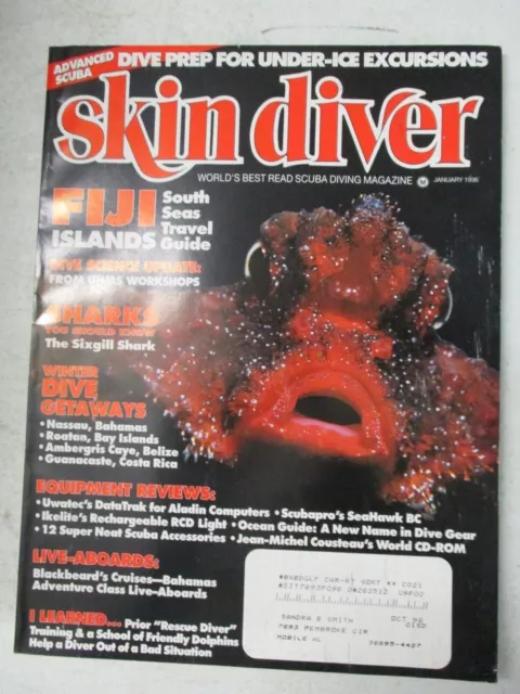 SKIN DIVER Magazine JANUARY 1993 BAHAMAS SHARK DIVE LIZARD ISLAND CABO FIJI