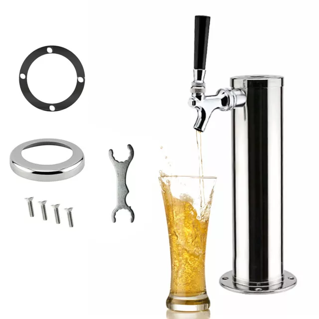 Single Tap Homebrew Kegerator Chrom Armaturen Edelstahl Fassbierturm Silver DHL