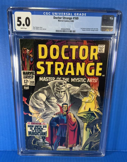 DOCTOR STRANGE #169 CGC 5.0 (White Pages) Origin Retold 1968 (Tape Piece)