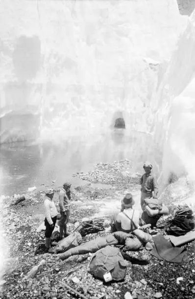 Glacier lake on the East Rongbuk Glacier Tibet 30 May 1935 Mount E .. Old Photo