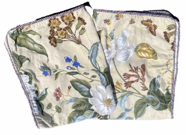 2 Williamsburg Royal Heritage Floral Standard Pillow Shams Cotton Accent Cord