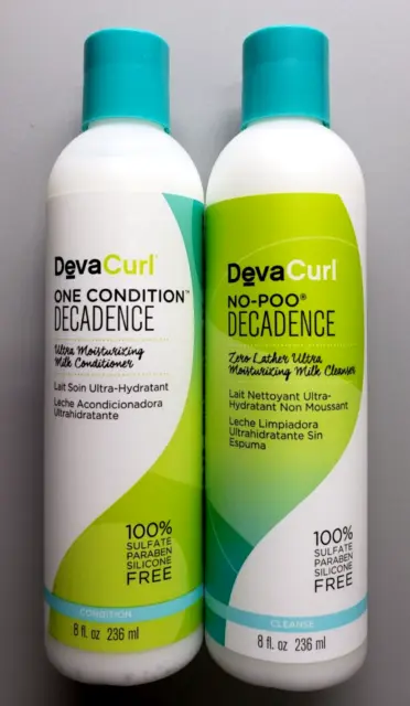 DEVA CURL Decadence No-Poo Shampoo & One Conditioner Decadence 8 oz Set