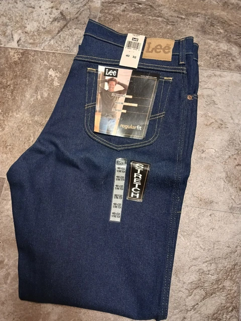 NOS Y2K Vintage Lee Riders Regular Fit Stretch Blue Denim Jeans 40" x 32" DS