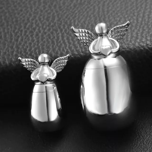 Silver Angel Wings Keepsake Ashes Urn Cremation Ashes Memorial Pet Dog Holder