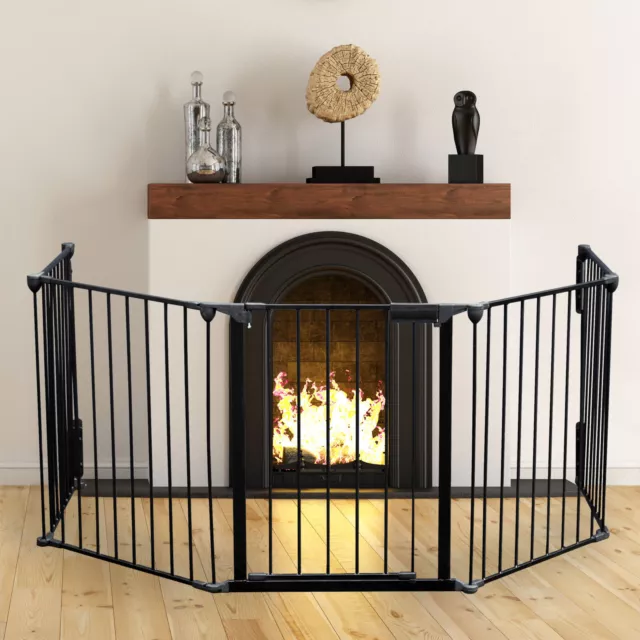 Écran de cheminée moderne noir, garde de barrière de cheminée pliable pour  la protection de bébé d'animal familier, maille de garde d'étincelle, 3  panneaux coupe-feu et écrans pour le brûleur à bûches 