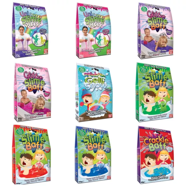 SLIME BAFF Blue Green Red Glitter Pink Purple-Crackle Baff -Gelli Baff Bath Play