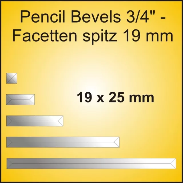 Facette spitz, Pencil Bevel, 19 mm, klar, PB-341