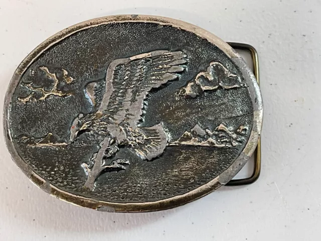 1974 Wyoming Studio Art Works James Lind American Eagle Brass Belt Buckle