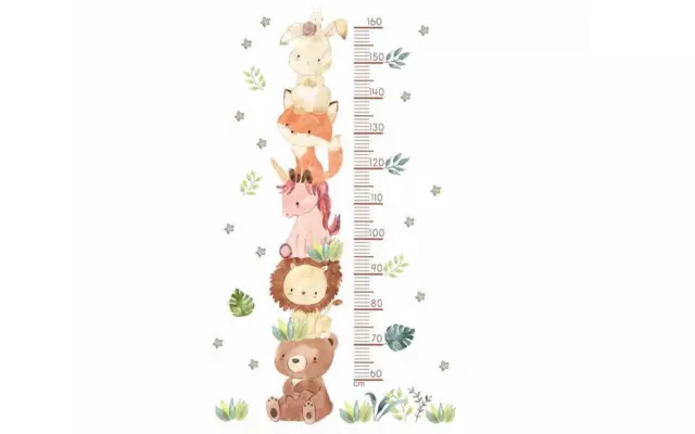 Kids Growth Chart Wall | Cute Height Wall Stickers Forest Animal Wall Decals